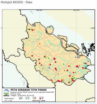 Pelalawan Hanya 400 Meter, Hotspot Terpantau ada 141 Titik di Riau