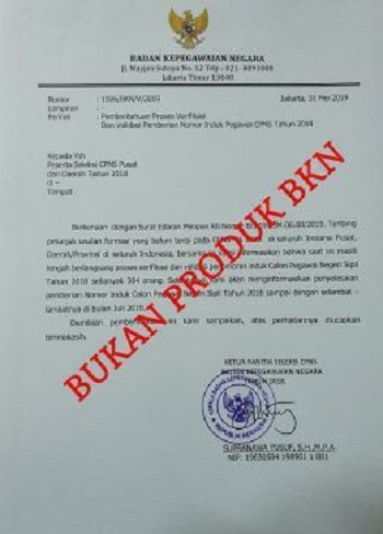 Hati-hati! Beredar Surat Palsu Pengangkatan CPNS